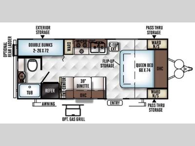 Floorplan - 2016 Forest River RV Rockwood Mini Lite 2306