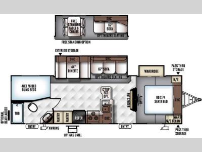 Floorplan - 2016 Forest River RV Rockwood Ultra Lite 2702WS