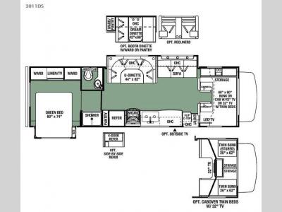 Floorplan - 2016 Forest River RV Forester 3011DS Ford