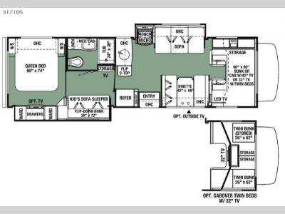 Floorplan - 2016 Forest River RV Forester 3171DS Ford