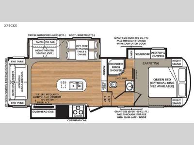 Floorplan - 2016 Forest River RV Wildcat 275CKX