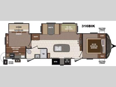 Floorplan - 2016 Keystone RV Sprinter 316BIK