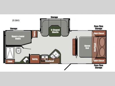 Floorplan - 2016 Gulf Stream RV Streamlite Ultra Lite 25 BHS