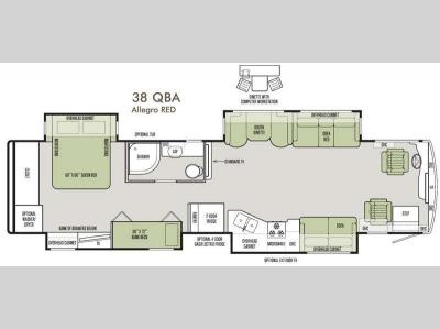 Floorplan - 2016 Tiffin Motorhomes Allegro RED 38 QBA