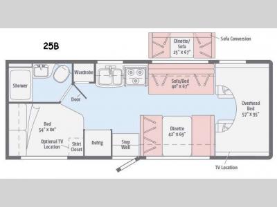 Floorplan - 2016 Winnebago Minnie Winnie 25B