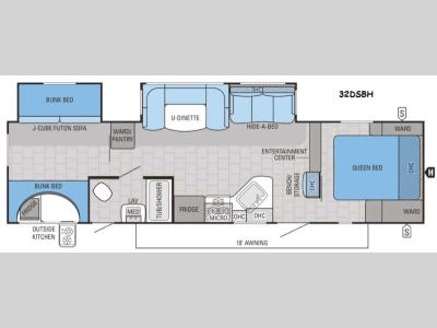 Floorplan - 2016 Jayco White Hawk 32DSBH