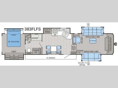 Floorplan - 2016 Jayco North Point 383FLFS