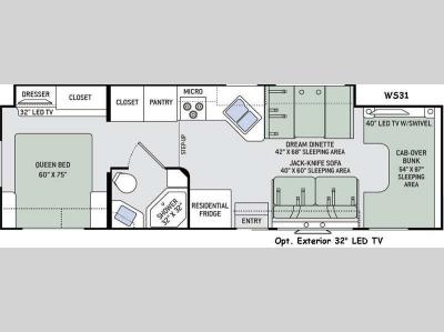 Floorplan - 2016 Thor Motor Coach Quantum WS31
