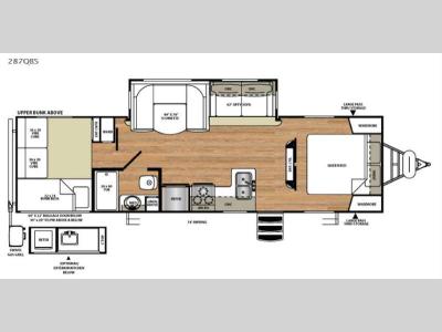 Floorplan - 2016 Forest River RV Vibe Extreme Lite 287QBS