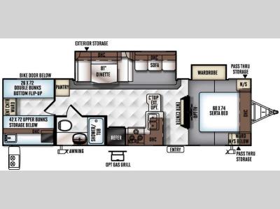 Floorplan - 2016 Forest River RV Rockwood Ultra Lite 2905WS