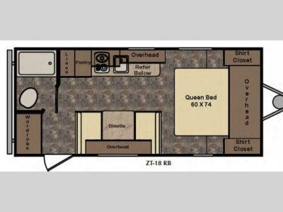 Floorplan - 2017 CrossRoads RV Z 1 Lite ZT18RB