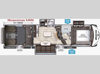Floorplan - 2017 Grand Design Momentum M-Class 348M