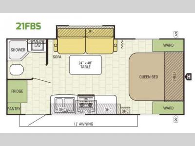 Floorplan - 2017 Starcraft Launch Ultra Lite 21FBS