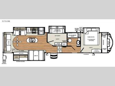 Floorplan - 2016 Forest River RV Sandpiper 372LOK