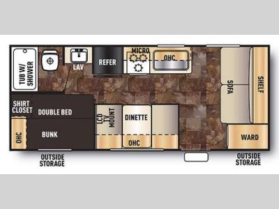 Floorplan - 2017 Forest River RV Cherokee Grey Wolf 17BH