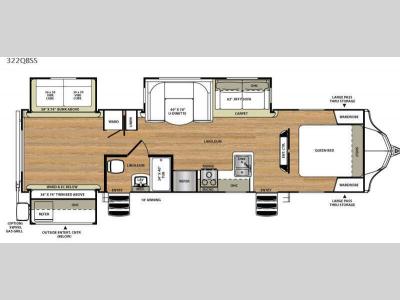 Floorplan - 2017 Forest River RV Vibe 322QBSS