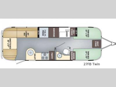 Floorplan - 2017 Airstream RV Flying Cloud 27FB Twin
