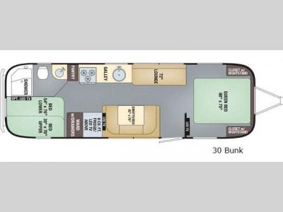 Floorplan - 2017 Airstream RV Flying Cloud 30FB Bunk