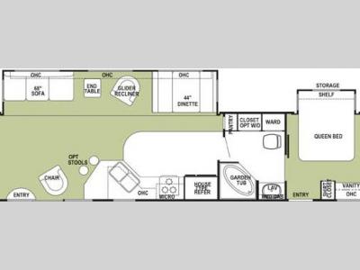 Floorplan - 2004 Forest River RV Wildwood 38 RLDS
