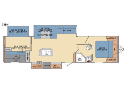 Floorplan - 2017 Shasta RVs Revere 33BH
