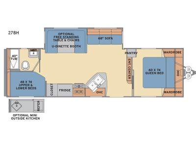 Floorplan - 2017 Shasta RVs Revere 27BH