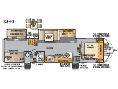 Floorplan - 2017 Forest River RV Wildcat Maxx 32BHXS