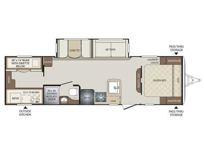 Floorplan - 2017 Keystone RV Bullet 287QBS