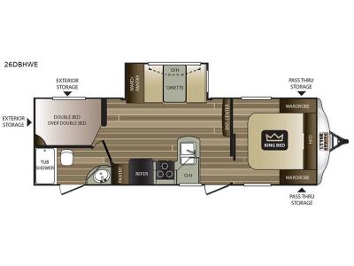 Floorplan - 2017 Keystone RV Cougar Half-Ton Series 26DBHWE