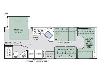 Floorplan - 2017 Thor Motor Coach Four Winds 26B Chevy