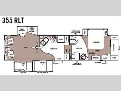 Floorplan - 2008 Forest River RV Sandpiper 355RLT