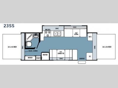 Floorplan - 2008 Forest River RV Rockwood Roo 23SS