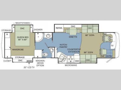 Floorplan - 2008 Holiday Rambler Endeavor 40 PDQ