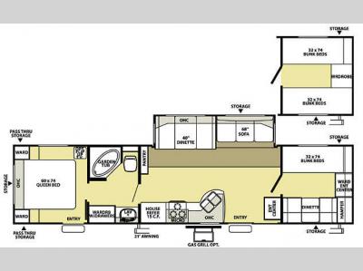Floorplan - 2008 Forest River RV Wildwood LE 36BHSS