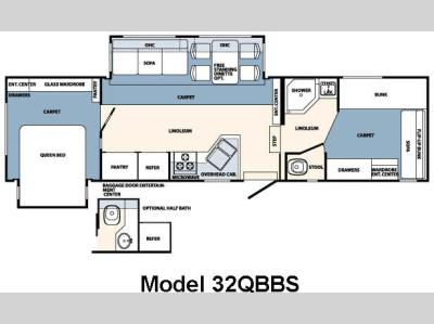 Floorplan - 2007 Forest River RV Wildcat 32QBBS
