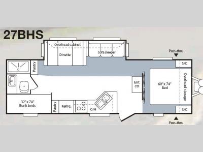 Floorplan - 2008 Keystone RV Hornet 27BHS