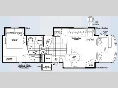 Floorplan - 2008 Winnebago Voyage 38J