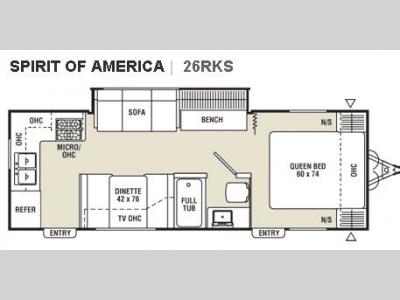 Floorplan - 2008 Coachmen RV Spirit of America 26RKS Lite