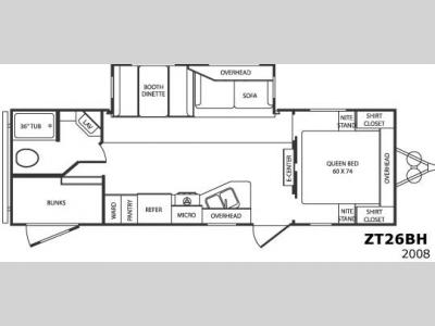 Floorplan - 2008 CrossRoads RV Zinger ZT26BH