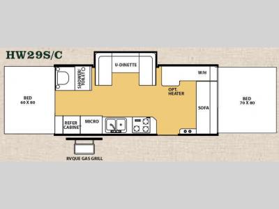 Floorplan - 2008 Forest River RV Flagstaff High Wall HW29SC