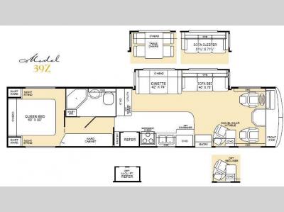 Floorplan - 2001 Fleetwood RV Bounder Diesel 39Z