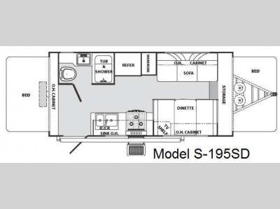 Floorplan - 2008 Palomino Stampede S-195SD