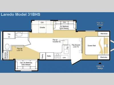 Floorplan - 2009 Keystone RV Laredo 31BHS