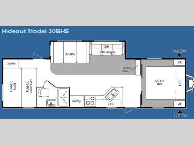 Floorplan - 2009 Keystone RV Hideout 30BHS