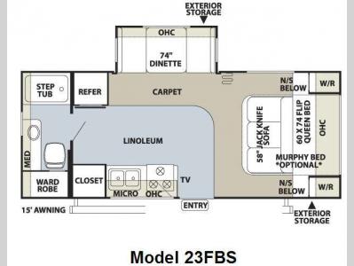 Floorplan - 2009 Forest River RV Flagstaff Super Lite 23FBS