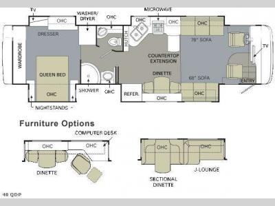 Floorplan - 2009 Monaco Camelot 40 QDP