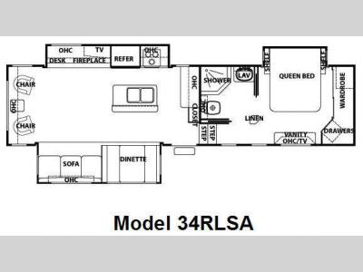 Floorplan - 2009 Forest River RV Cedar Creek 34RLSA