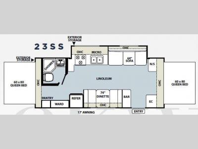 Floorplan - 2009 Forest River RV Rockwood Roo 23SS