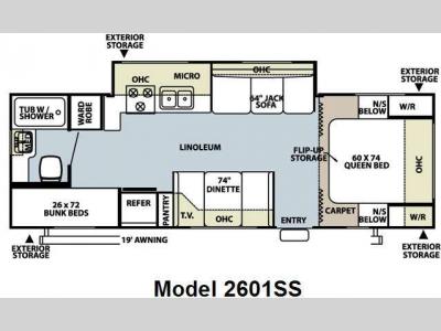 Floorplan - 2008 Forest River RV Rockwood Ultra Lite 2601SS