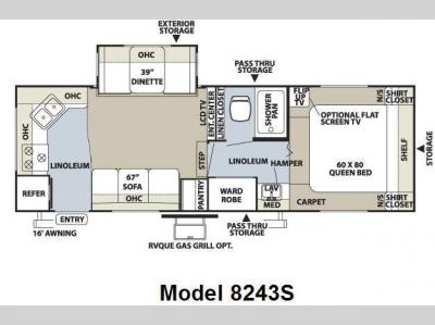 Floorplan - 2009 Forest River RV Rockwood Signature Ultra Lite 8243S