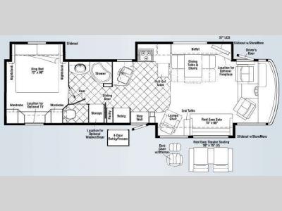 Floorplan - 2009 Winnebago Adventurer 38N